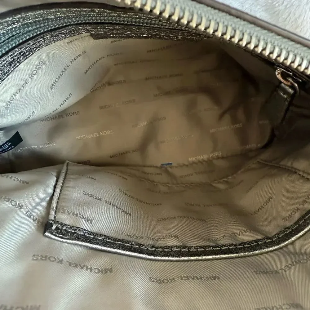 Michael Kors Silver Metallic Crossbody Bag